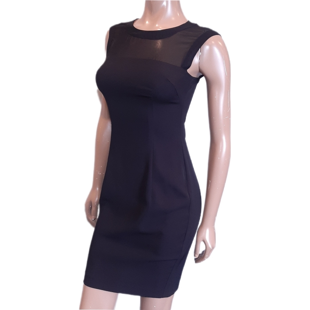 H&M Illusion Bodycon Dress Sleeveless Sheer LBD Cocktail Zipper Back